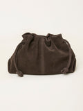 FatFace chocolate brown suede ruched crossbody bag (British brand)