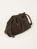 FatFace chocolate brown suede ruched crossbody bag (British brand)