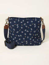 Next FatFace Kingston Navy Blue Canvas Floral Bee Crossbody Bag- Buy online at McGrocer