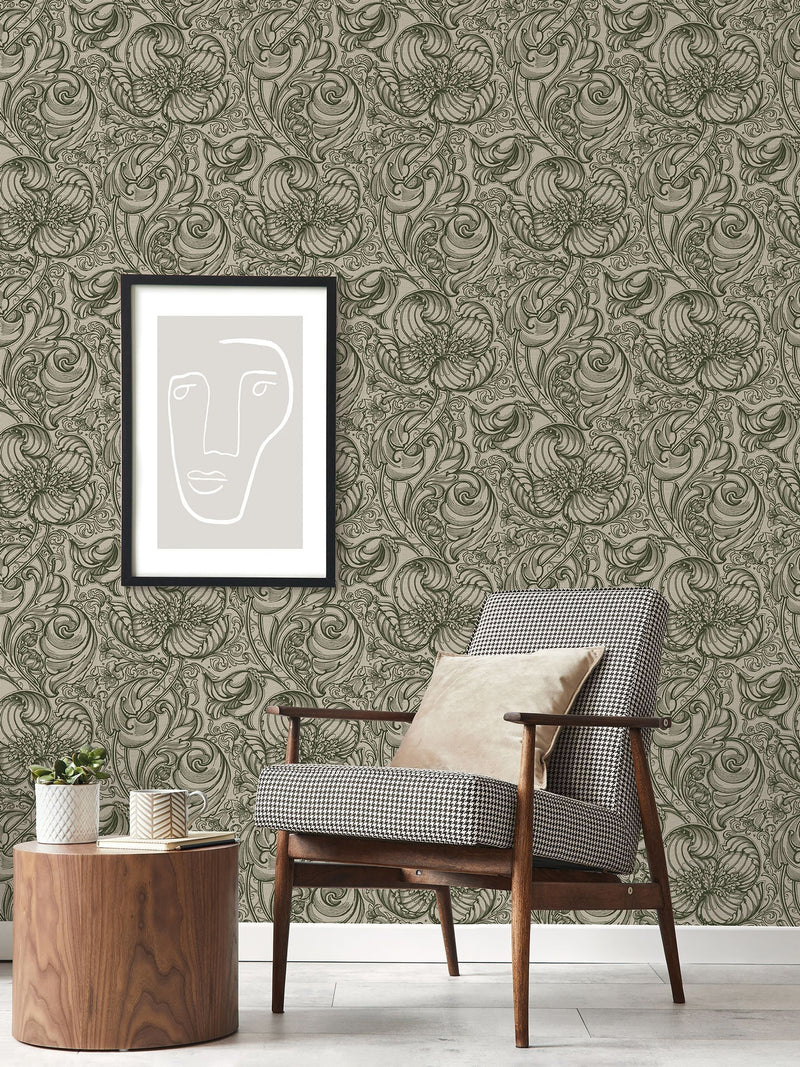 Laurence Llewelyn-Bowen Yellow Down The Dilly Floral Print Wallpaper 10m x 53cm