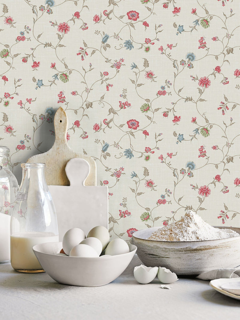 Galerie Red French Country Floral Print wallpaper 10m (British brand)