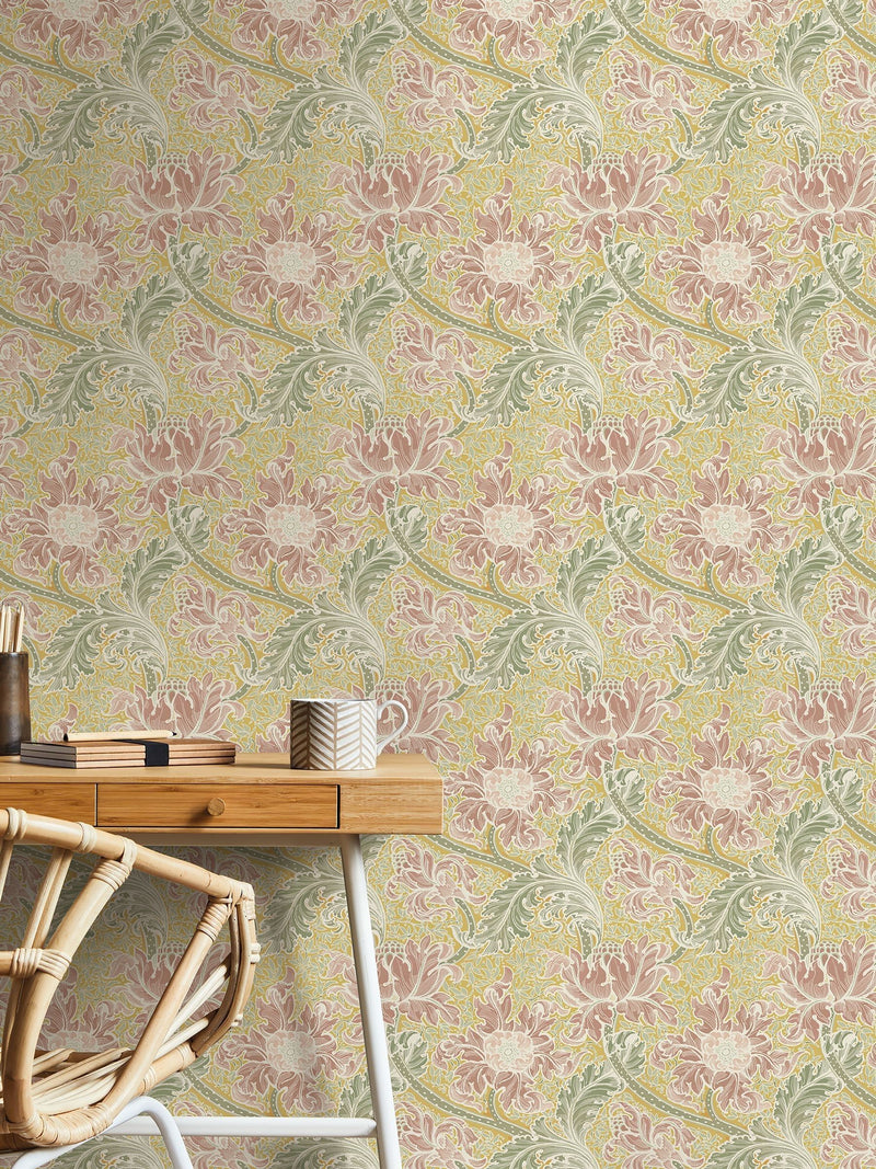 Laurence Llewelyn-Bowen Morris Major Floral Print Bronze Brown Wallpaper 10m