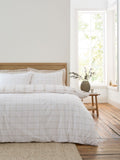 Bianca Natural Oxton Check 200 Thread Count Duvet Cover Set - British product