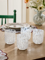 Next Nina Campbell Set of 4 White Confetti Tumbler Glasses- Buy online at McGrocer