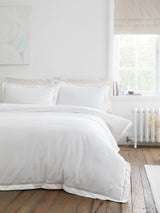Next Bianca White Oxford Lace Trim 200 Thread Count Duvet Cover Set- Buy online at McGrocer