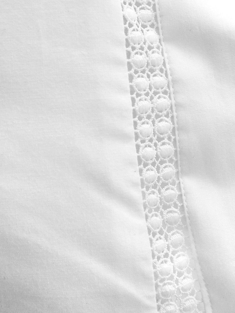 White Oxford lace trim duvet cover set - British product