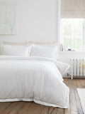White Oxford lace trim duvet cover set - British product