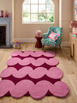 Next Eleanor Bowmer Red/Pink Squiggle Wool Tufted Rug- Buy online at McGrocer