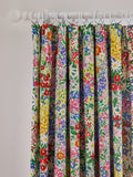 Lucy Tiffney periwinkle floral pencil pleat blackout curtains (British brand)