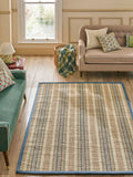 Nina Campbell blue stripe sisal flatweave rug, imported from the UK