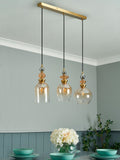 BHS Seline 3 light pendant brass and glass - British product