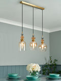 BHS Seline 3 light pendant brass and glass - British product