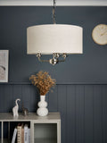 BHS Henry 3 polished nickel pendant light, imported from the UK
