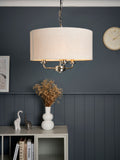 BHS Henry 3 polished nickel pendant light, imported from the UK