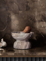 Next Natural N.Premium Grey Marble and Wood Pestle and Mortar- Buy online at McGrocer