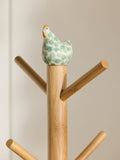 Ceramic chicken mug tree sage green bamboo pole 38cm - British product
