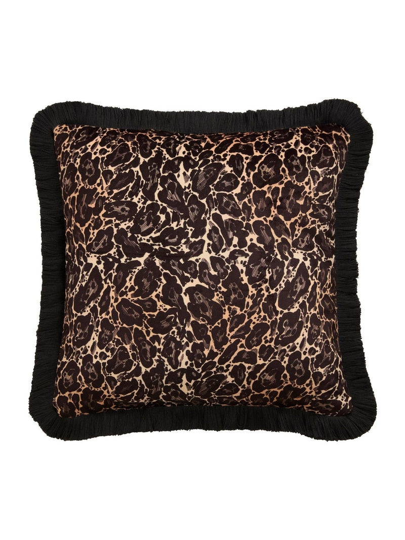 Laurence Llewelyn-Bowen leopard print velvet cushion 43cm, UK version