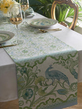 Next Laurence Llewelyn-Bowen Green Palm Print Court Table Runner 230cm x 40cm- Buy online at McGrocer