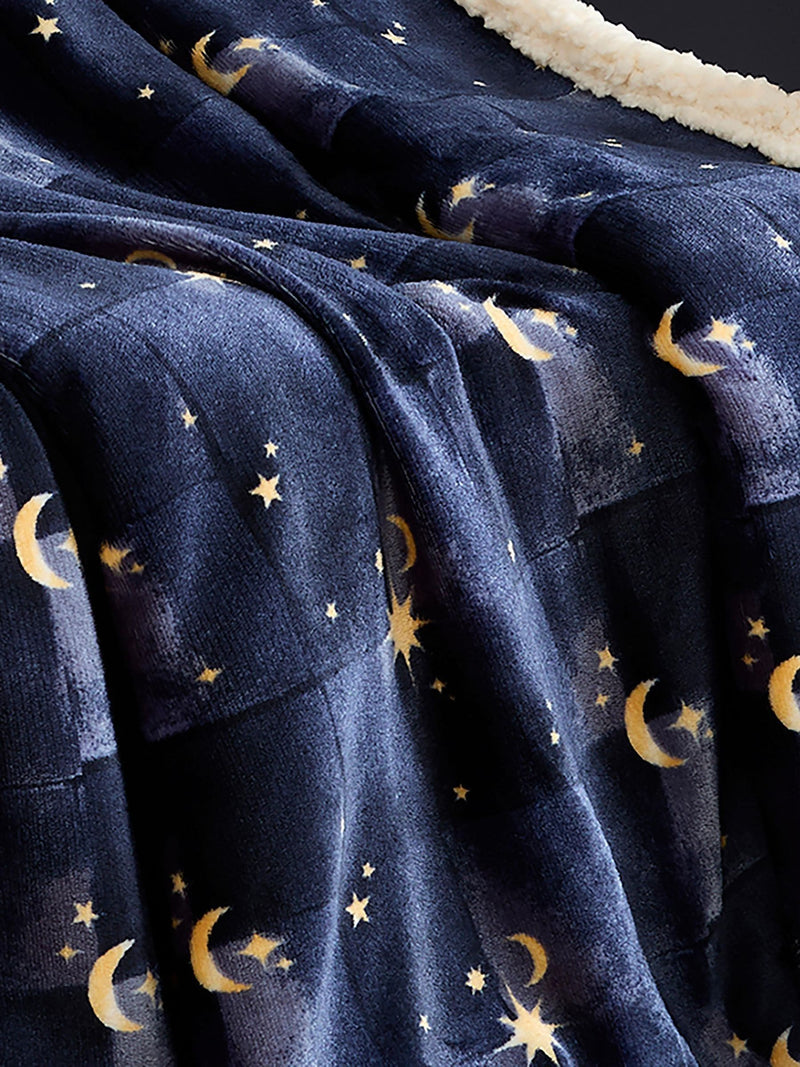 Fusion navy cosmic star fleece throw 150x200cm, UK version