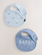 Next Baker by Ted Baker 2 Pack Blue Baby Bibs- Buy online at McGrocer