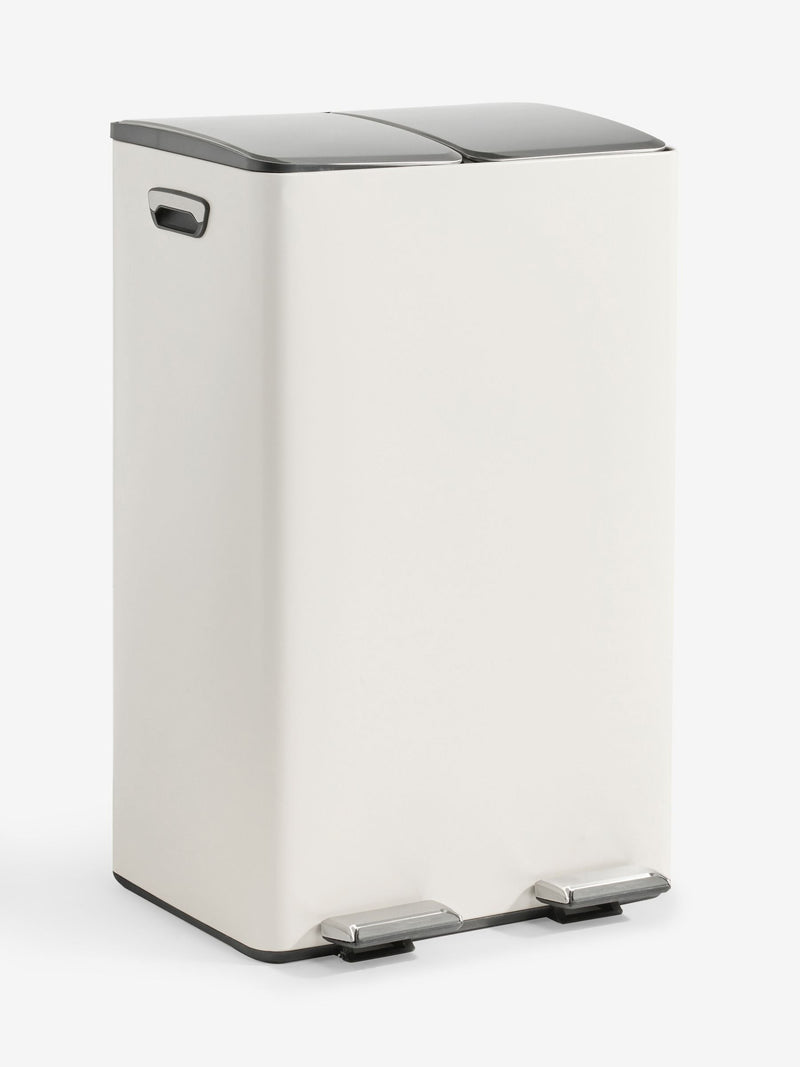 60L black 3 compartment recycling soft close pedal bin - British product