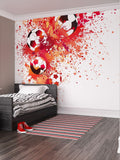 Origin Murals Red Football Splash wall mural 3.5M x 2.8M (British brand)