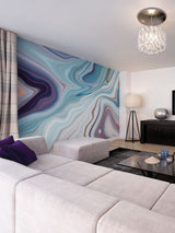 Next Origin Murals Soft Teal Marbled Ink Wall Mural 3.5m x 2.8m- Buy online at McGrocer