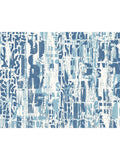 Origin Murals Denim Blue letterpress graffiti wall mural, UK version