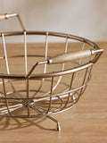 Antique gold Hertford fruit bowl with wooden handles (British brand)