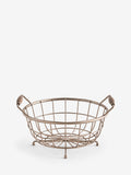 Antique gold Hertford fruit bowl with wooden handles (British brand)