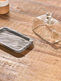 Nkuku Grey Kallso marble butter dish, imported from the UK
