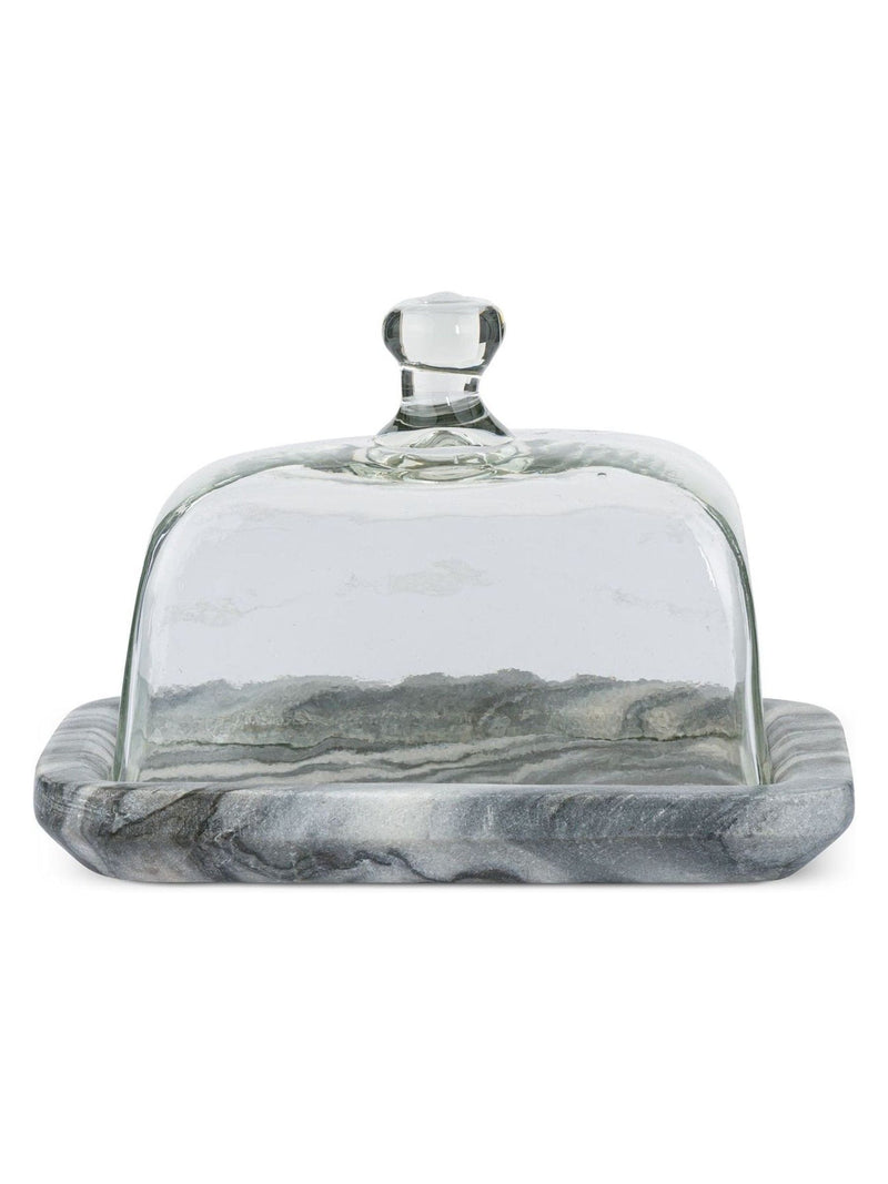 Nkuku Grey Kallso marble butter dish, imported from the UK