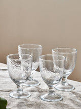 Next Nkuku Set of 4 Clear Yala Hammered Wine Glasses- Buy online at McGrocer