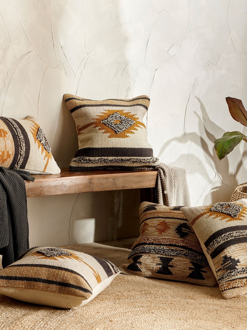 Nkuku mustard Tussi Ami cushion cover 50cm, imported from the UK