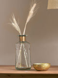 Nkuku Brass Chara Hammered Small Decorative Glass Bottle, imported from the UK