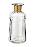 Nkuku Brass Chara Hammered Small Decorative Glass Bottle, imported from the UK