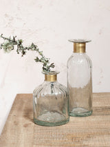 Next Nkuku Brass Chara Lines Hammered Artisanal Glass Bottle- Buy online at McGrocer