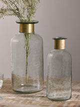Nkuku Clear Chara gehämmertes großes Glasflasche, 39 cm Höhe