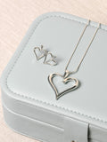 Simply Silver open heart stud earrings 8mm x 10mm (British brand)