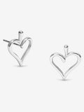 Simply Silver open heart stud earrings 8mm x 10mm (British brand)