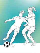 Next Origin Murals Green Girls Playing Football Matte Non Woven A3 Mural Sample- Buy online at McGrocer