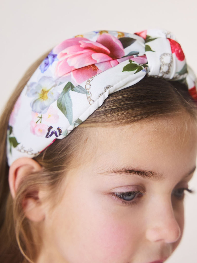 Ted Baker white floral knotted headband (British brand)