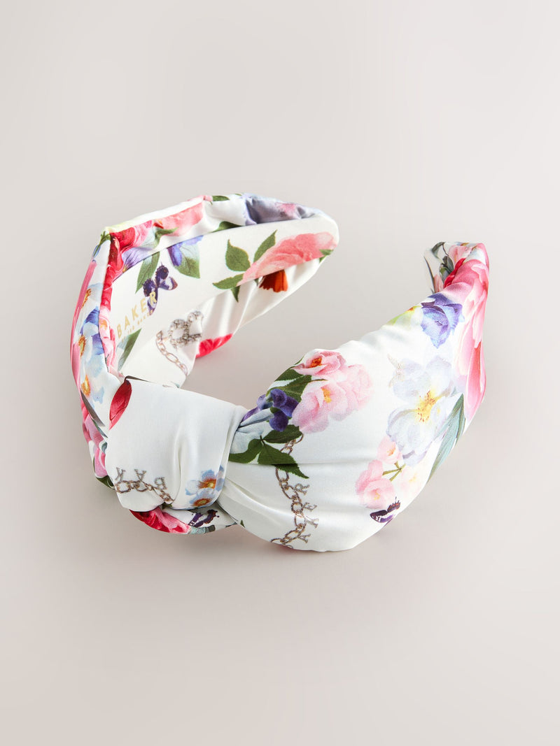 Ted Baker white floral knotted headband (British brand)