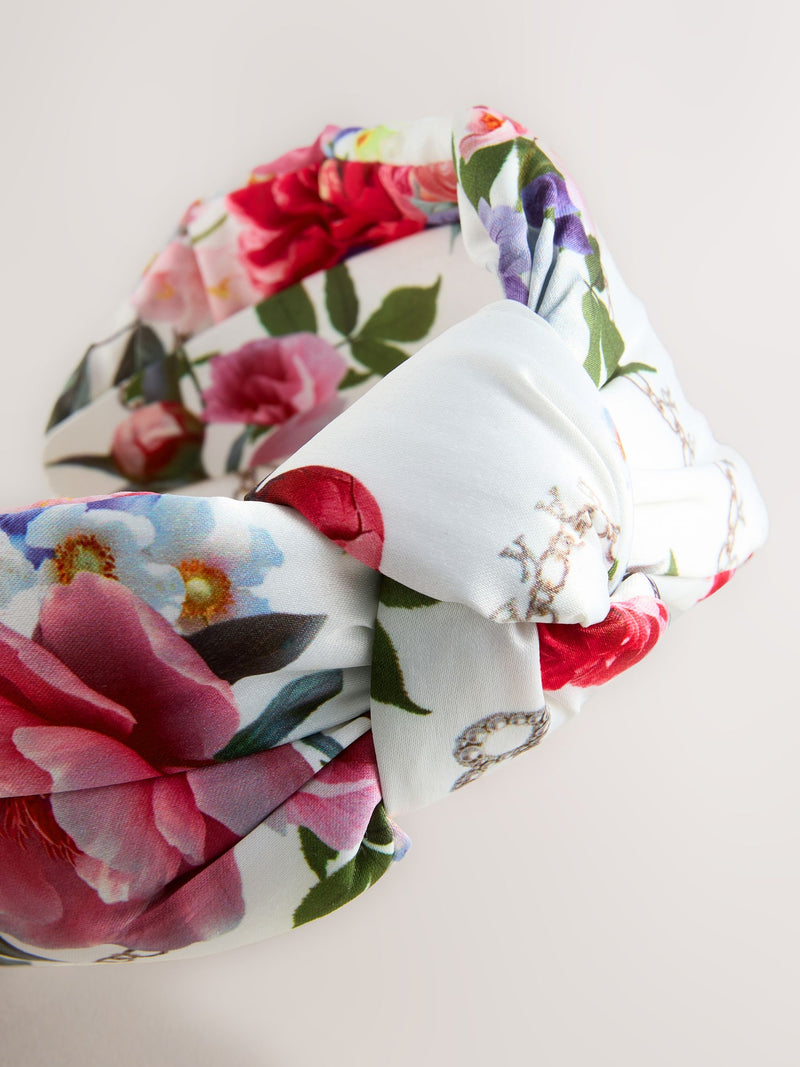 Ted Baker white floral knotted headband (British brand)