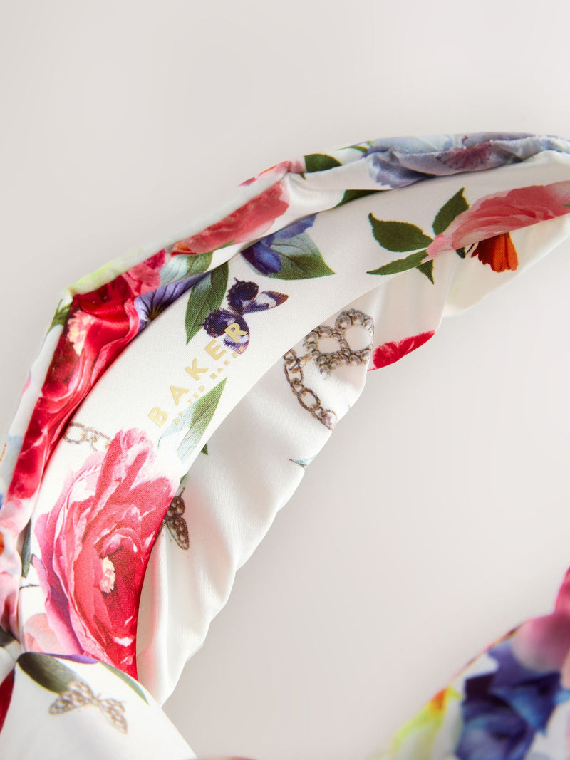 Ted Baker white floral knotted headband (British brand)