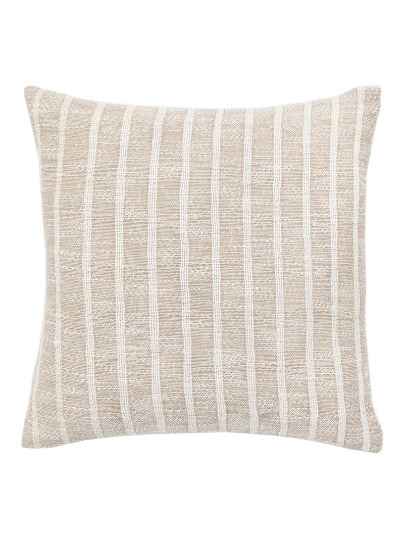 Gallery Home Ryton Stripe cushion, sand and white, 45cm - imported from the UK
