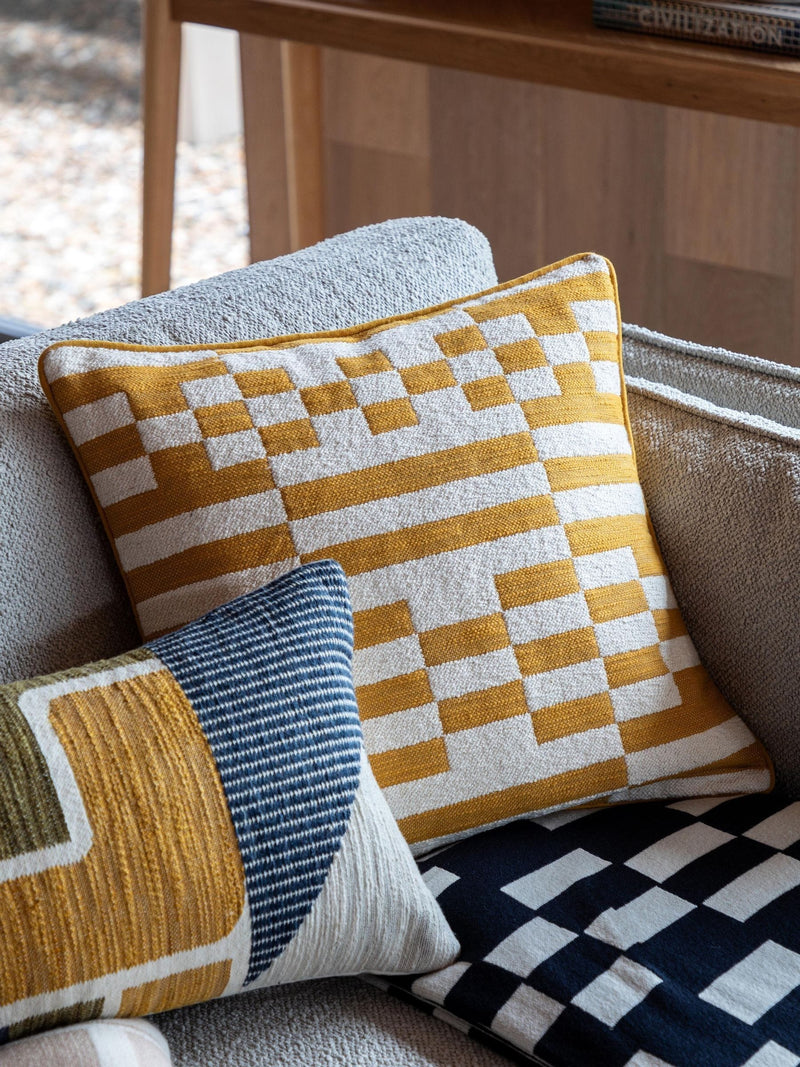 Gallery Home Solvi woven cushion yellow 45cm (British brand)