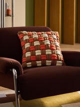 Next MADE.COM Rust Orange Morven Lattice Jersey Cushion 45x45cm- Buy online at McGrocer