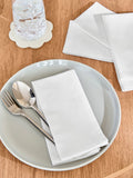 Set of 4 white cotton napkins 40cm, UK version