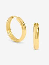 Jon Richard Forgylte Rustfritt Stål Vanntette Medium Hoop Øredobber 25mm